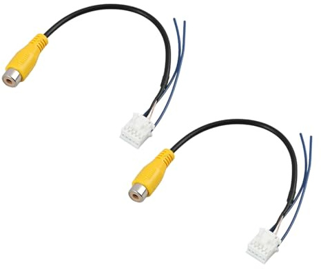 Kaelaxroy Set di 2 cavi 10 pin con ingresso video RCA per autoradio Android, adattatore per telecamera di retromarcia e segnali WiFi Bluetooth, lunghezza 18 cm