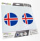 KIWISTAR - 2X Kennzeichenaufkleber - Island - Kennzeichen Aufkleber Sticker Nummernschild Land Country Nation