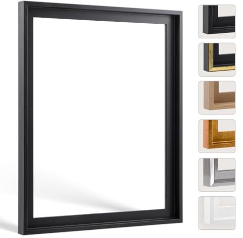 Bildershop-24 Schattenfugenrahmen Lemgo für Keilrahmenbilder und Leinwände 15x15cm Schwarz matt