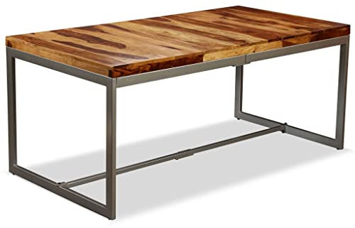 vidaXL Sheesham-Holz Massiv Esstisch Industrie-Stil Speisetisch Küchentisch Esszimmertisch Tisch Esszimmer Küche Palisander Stahl 180cm