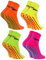 Rainbow Socks - Donna Uomo Neon Calze Sportive Antiscivolo - 4 paia - Arancione Giallo Rosa Verde - Taglia 36-38
