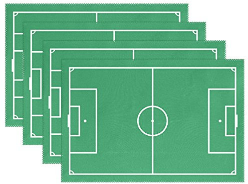 Use7 Green Grass Football Filed Placemat Table Mat 12 x 18 Polyester Table Place Mat for Kitchen Dining Room Set of 4