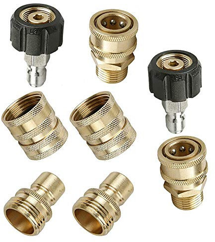 Lot de 8 adaptateurs de nettoyeur haute pression M22 14 mm pour raccord de tuyau d'arrosage à dégagement rapide