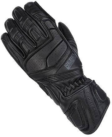 REBELHORN Hike II Motorradhandschuhe Herren | Ziegenleder | Schaumstoffplatten mit Belüftung | Helmvisierwischer | Touchscreen Unterstützung