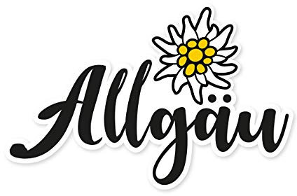 Aufkleber Allgäu Edelweiss Autoaufkleber Camper Sticker Waschanlagenfest Wetterfest Wohnmobil Anhänger Motorrad
