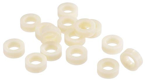 sourcing map 500 Stück ABS Runde Distanzscheibe Innendurchm. 8.2 mm Außendurchm. 14 mm Länge 5 mm Kunststoff Abstandshalter für 3D Drucker, TV Wandmontage Steckdose Beige