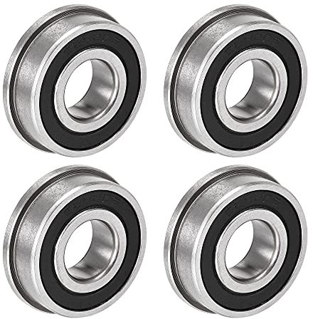 sourcing map 4 Stück F6202-2RS Flanschkugellager Kugellager 15x35x11mm doppelt abgedichtete Chromstahllager
