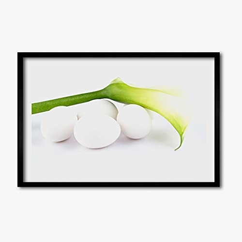 Tulup Gerahmtes Poster 60 x 40cm MDF Rahmen Wand-Bilder Kunstdruck Poster Bild Wandkunst Wanddekoration Home Deko - Egg On Wall