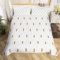 Loussiesd Karotte Bettbezug Set Kinder Niedlich Möhren Streifen Bettwäsche Set 135x200cm Jungen Mädchen Kaninchenfutter Dekor Betten Set Mikrofaser Weiß Streifen Lines Schlafzimmer