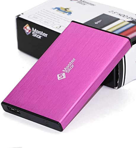 MasterStorb - Hard disk esterno USB 3.0 Super-Fast 2,5 SATA, hard disk portatile, rosso, argento, nero, blu e rosa, tutti i diversi GB disponibili (120GB, rosa)