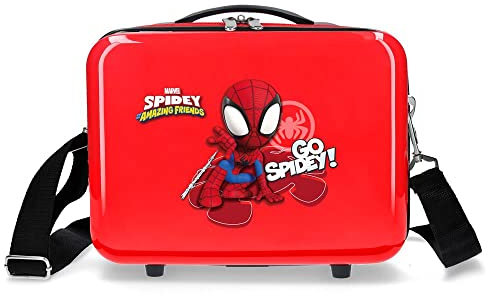 Marvel Go Spidey Trousse de Toilette Adaptable avec bandoulière Rouge 29 x 21 x 15 cm Rigide ABS 9,14 l