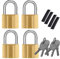 KAWAHA 81/40-4P Brass Keyed Padlock (Keyed Alike, Waterproof, Solid Brass Lock) for Sheds, Storage Unit, School, Gym Locker, Fence, Toolbox, Hasp, Storage - 40mm *4