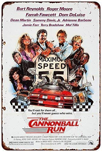 Blechschild The Cannonball Run Filmposter Vintage Reproduktion Metallschild 8x12