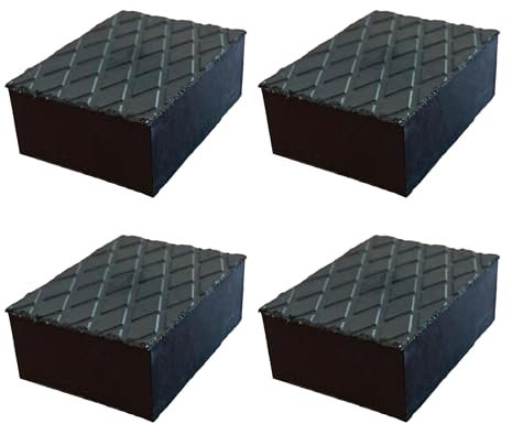 Lot de 4 tampons pour pont élévateur, en caoutchouc, rectangulaires, compatibles avec Ravaglioli, Corghi, OMCN (160 x 120 x 60 mm)