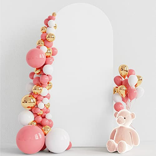 Wokceer Hochzeitsbogen-Abdeckung, Elastan, runde Oberseite, Chiara, Bogen, Hintergrund, Abdeckung für Geburtstagsparty, Zeremonie, Bankett, Dekoration, 1,8 m, Weiß