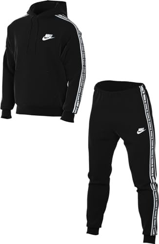 Nike Herren Club Trainingsanzug, Black/White, XXL EU