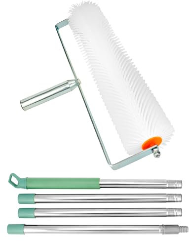 QWORK Spiked Estrich-Walze, 50,8 x 2,5 cm, Latexboden, selbstnivellierend, Estrichwalze, entfernt Blasen, glatte Estrich-Oberfläche