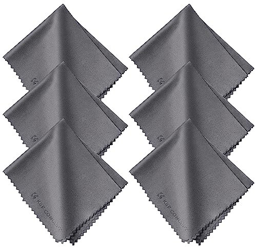 K&F Concept 6 Chiffons de Nettoyage en Microfibre(15 * 18 cm) pour Appareil Photo Objectif Écran Caméra Smartphone Ipad Bijoux Filtre Lunette