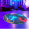 CARPETIA Runder Gaming-Teppich Gamer auffällig lebendig-Bunte neon-farbige Symbole schwebender Controller 80 cm Rund