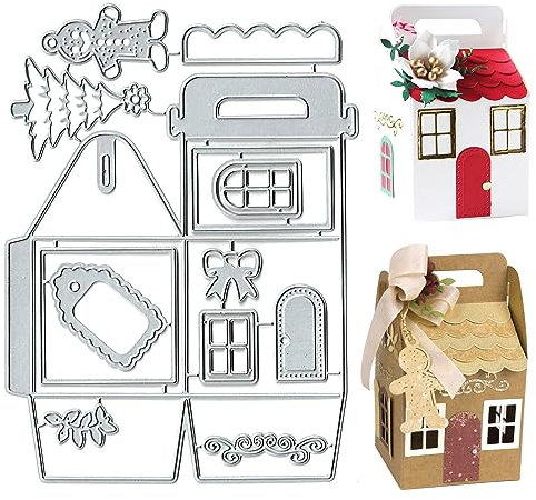 Haus Schachtel Metall Prägeschablonen Stanzmaschine Stanzformen Zart Haus Box Scrapbooking Prägeschablonen DIY Scrapbooking Album dekorative Prägepapier-Stanzformen Cutting Dies