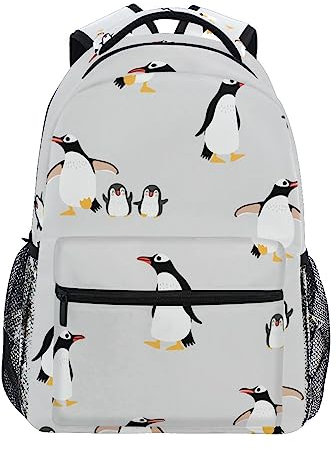 Aotximlat Rucksack für Mädchen, Pinguin Tier 2 Schule Büchertasche für Kinder Grundschule 3. 4. 5. Klasse, siehe abbildung, One size