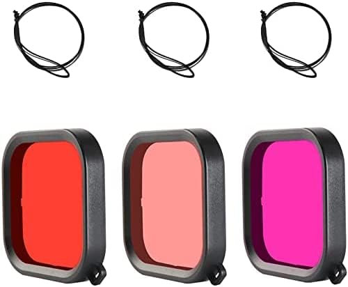 FitStill Confezione da 3 filtri subacquei (compatibili solo con custodia impermeabile FitStill) per Go Pro Hero 12/Hero 11/Hero 10/Hero 9 Black, migliora i colori per varie fotografie video subacquee
