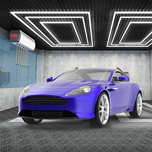 Neatfi LED Deckenlampe für Autogarage, 52.800 Lumen, 6500K, Modernes Design, Ideal für Autoaufbereitung, Werkstatt und Fitnessstudio (3 Rechtecke, Kaltweiß)