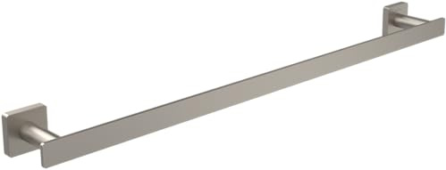 Villeroy & Boch Elements - Striking Handtuchhalter, Handtuchhalter Bad für Wandmontage, Handtuchstange aus Messing, Badetuchhalter eckig, Länge 645 mm, Brushed Nickel Matt