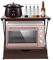 GMSLuu Étagère à micro-ondes à 2 niveaux avec tiroirs - Organisateur de placard à micro-ondes debout - Étagères de boulangerie - Organiseur de cuisine - 54 x 35 x 50 cm (chêne + noir)