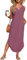 AUSELILY Vestido Verano Mujer Sin Mangas Largo Abertura Informal con Bolsillos Malva 2XL