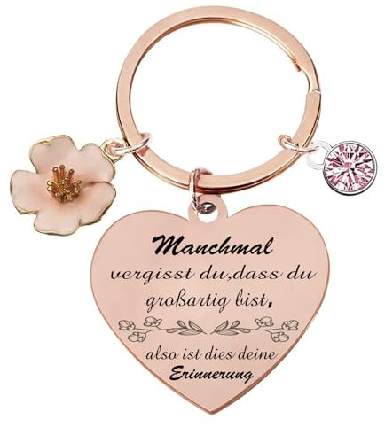 ENSTAB Geburtstagsgeschenk Mädchen Frauen Freundinnen Mama Erzieherin Geschenk Schlüsselanhänger Geschenkbox-Set (Roségold-A)