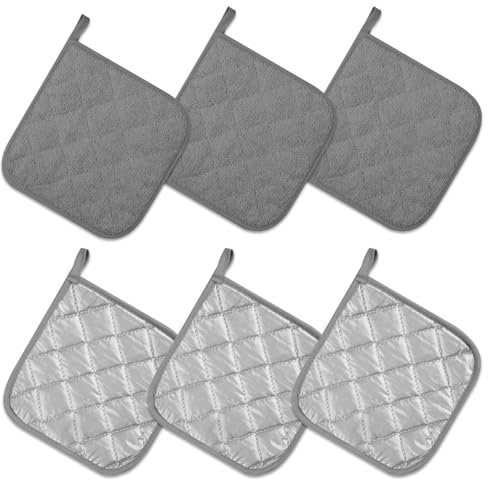 Lot de 6 serviettes anti-brûlure, tapis de serviette isolants thermiques, dessous de verre anti-brûlure résistant à la chaleur, tapis de cuisine antidérapants, sous-verres en tissu multi-usages