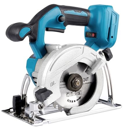 Scie Circulaire Sans Balais De 5 Pouces, 125mm, Électrique Sans Fil, Machine De Découpe Du Bois Réglable De 0 ° À 45 °, For Batterie 18V(Option 3)