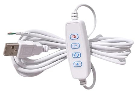 UGGOVXWZH 1PCS DC 5V LED Dimmer USB Port Power Supply Line Dimming Color-matching Extension Cable With Switch Adapter(White)