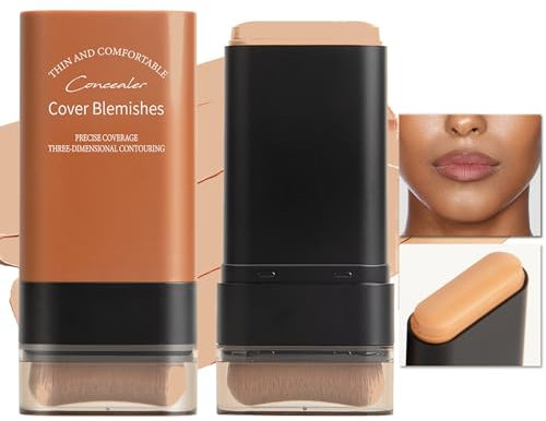 Fondotinta Multiuso Con Pennello Incorporato, Stick per Il Trucco Del Viso, Coprente Naturale E Lunga Tenuta, per Un Uso Quotidiano (05#, 20 g)