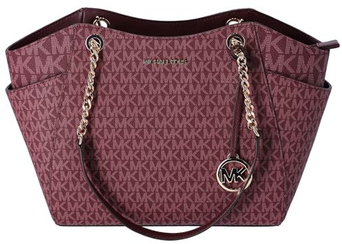 Michael Kors Jet Set Large Signature Logo Umhängetasche, Ochsenblut (Oxblood)