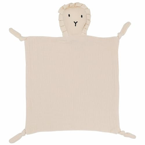 FenFang Baby Schmusetuch, Musselin Schnuffeltuch Weich, Kuscheltuch Kuscheltier Schnuffeltücher Trösterchen Baby Spielzeug Geschenk Mädchen Jungen Kleinkinder Neugeboren ab 0 Monaten (Beiger Löwe)