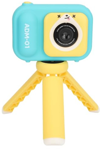 Kinderkamera mit Stativ, 48 MP Dual-Objektiv-IPS-Bildschirm, Wiederaufladbarer Akku für Im Alter von 3 Bis 12 Jahren, Lustige Selfie-Videokamera für und Mädchen, Blau, Perfekte