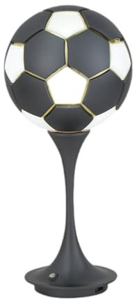 MagiDeal Fußballlampe, Schreibtischlampe, Sport, schlicht, Fußball, Nachttischlampe, Nachttischlampe für Nachttisch, Schlafzimmer, Kinderzimmer, Geschenk, Silbergrau