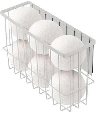 Tefola Laundry Room Organizer Storage, Dryer Ball Holder, Magnetic Wall Mounted Shelf for Wool Dryer Balls, Laundry Room Accessories