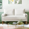 Vesgantti Petit Canapé 2 Places Blanc, Canapé en Velours 121cm avec Coussin à Ressorts, Mini Canapé Chambre avec Accoudoirs, Canapé de Salon Moderne, Canapé Fixe 2 Places, Blanc Causeuse