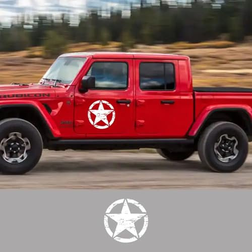 NonWoohdf 2-teilige Vinyl-Aufkleber mit Stern für die Motorhaube und die Tür, passend für Jeep Cherokee Patriot Compass Wrangler JK JL TJ YJ Renegade Trail Zubehör