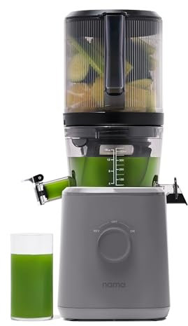 Nama J2 Cold Press Juicer, Self Feeding for Hands-Free Operation with Wide Mouth Hopper for Full Recipe Load, No Residue Chew Juicer for More Juice, Less