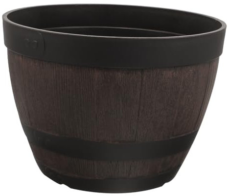 Happyyami Imitierter Weinfass-blumentopf Pflanzenständer Steht Große Blumentöpfe Im Freien Schwer Verzinkte Wanne Schüssel Topf Für Pflanzen Stand Blumentopf Im Freien Außen Colorful Plastik