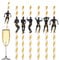 24pcs Hen Party Straws Bachelorette Hen Do Straw Drinking,Dancing Men Gold Stripe Cocktail Straws Naughty Drinking Straw for Birthday Wedding Bachelorette Hen Party Decorations Hen Do Accessories