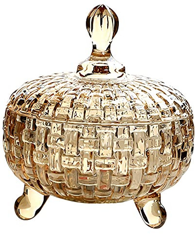 LRFNKCT Sucrier avec couvercle sucrier sucrier recouvert de cristal, plat à bonbons en verre transparent avec couvercle en verre, pot de bouteilles d'épices, costume for café, bar, restaurant