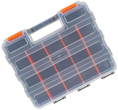 HOMSFOU Transparente Unterteilte Box Für Elektronische Bauteile Perlenbox-organizer Mit Trennwänden Aufbewahrungsbox Für Bastelarbeiten Und Kleine Werkstatt Leicht Robust Und