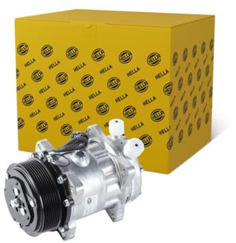 HELLA 8FK 366 200-001 Kompressor, Klimaanlage - SD7H15 - Wobble plate - 24V - R 134a - PAG 46-170ml - mit Magnetkupplung-mit Dichtring-mit PAG-Kompressoröl