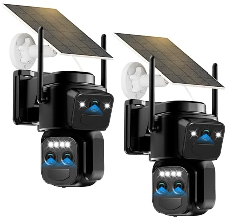 10X Zoom 4K Solor Security Camera Outdoor Wireless for Home with 3 Lens | 360° PTZ, Auto Tracking, Siren, Night Color, Two-Way Audio, 2.4G WiFi, IP66, Ideal for Doorway/Garage/Yard/Warehouse/Shop