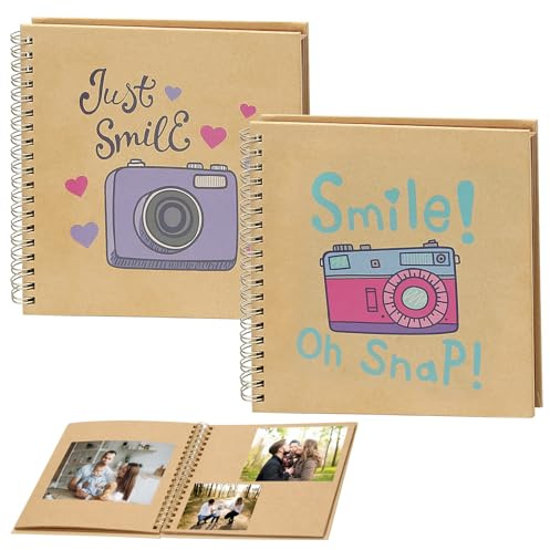 2 Stück Sammelalbum Fotoalbum, 17 x 17 cm Scrapbooking Alben | Fotoalbum 20 Seiten pro Buch Scrapbook Fotoalbum für DIY Foto Scrapbooking Alben